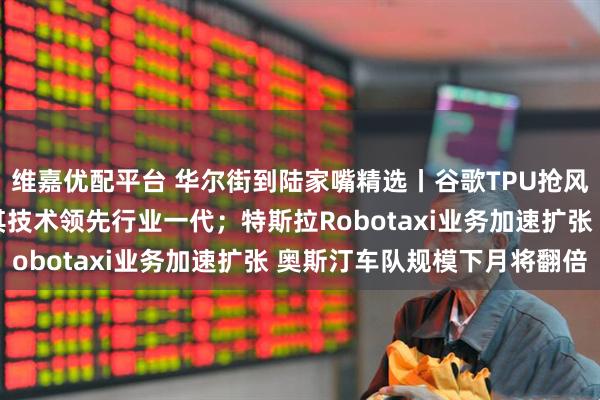 维嘉优配平台 华尔街到陆家嘴精选丨谷歌TPU抢风头 英伟达紧急回应称其技术领先行业一代；特斯拉Robotaxi业务加速扩张 奥斯汀车队规模下月将翻倍